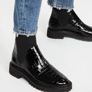 LIKE NEW Loeffler Randall Bridget Chelsea Combat Boot Patent